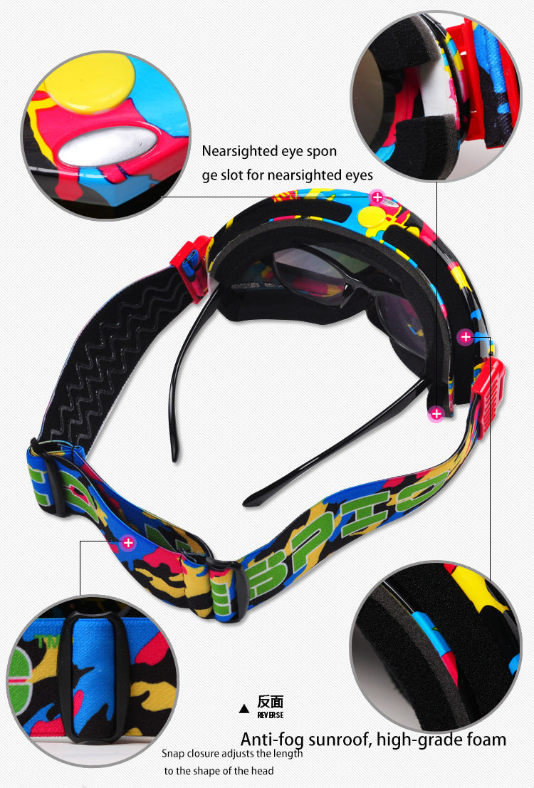 Adult Ski Goggles Double Layer Anti-fog HD Large Spherical Eyewear Cardable Myopia Ski Goggles