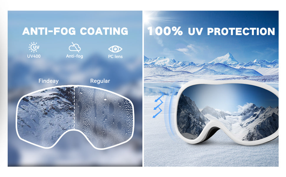 UV ski goggles can take glasses ski goggles double layer anti-fog large frame men's and women's models outdoor ski special glasses