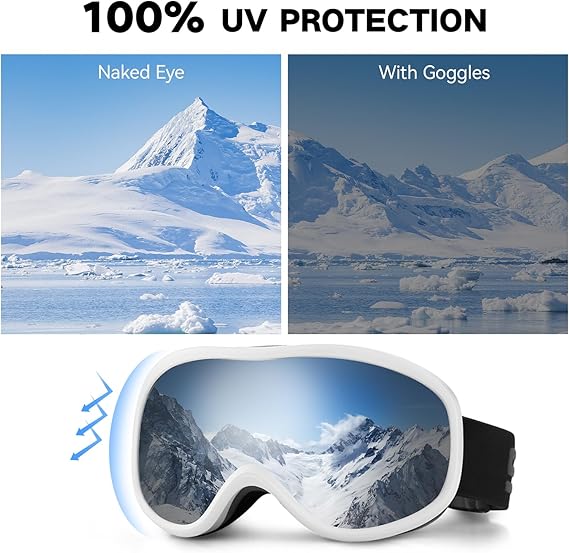 UV ski goggles can take glasses ski goggles double layer anti-fog large frame men's and women's models outdoor ski special glasses