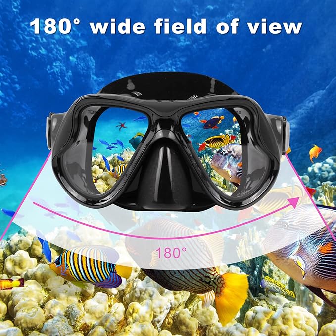 Snorkeling Gear Snorkeling Mask Set Scuba Diving Mask Dry Snorkeling Swimming Goggles Swimming Diving Masks