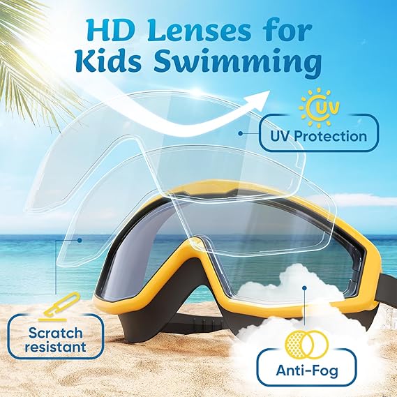 Children's swimming goggles, anti-fog and anti-ultraviolet non-leakage