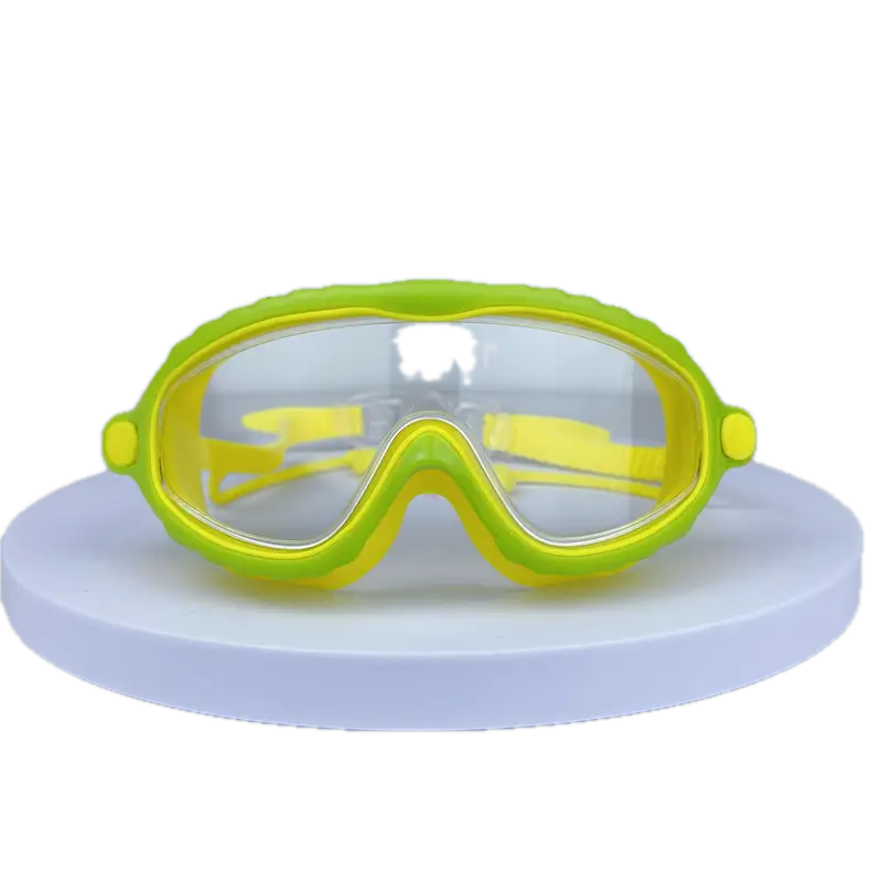 Large Frame Anti Fog Swimming Goggles, Waterproof Adjustable Clear Swimming Glasses With Earplugs