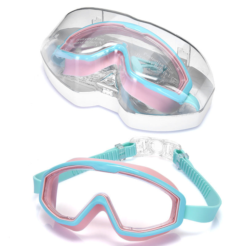 Children's swimming goggles, anti-fog and anti-ultraviolet non-leakage