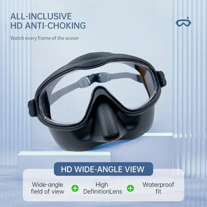 Adult Men and Women Matching Set Swimming Goggles Large Frame HD Large Field of Vision Anti-fog Waterproof Package Nose Integrated Adjustable Couple Set Swimming Goggles