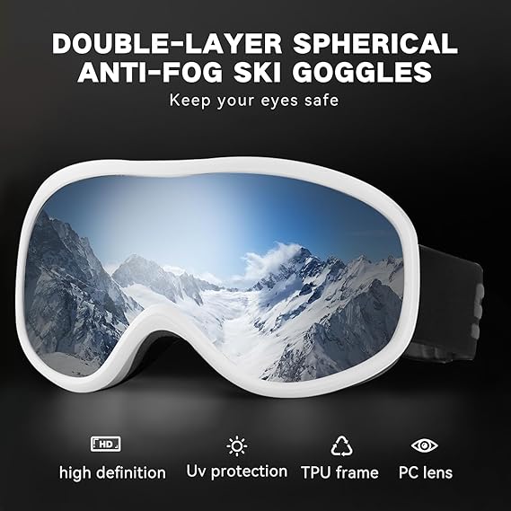 UV ski goggles can take glasses ski goggles double layer anti-fog large frame men's and women's models outdoor ski special glasses