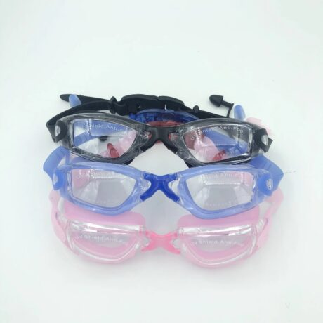 UV Adult Protection Professional Pool Swimming Glasses with Earplugs No-Leak Anti-Fog Plastic Buckle Swim Goggles