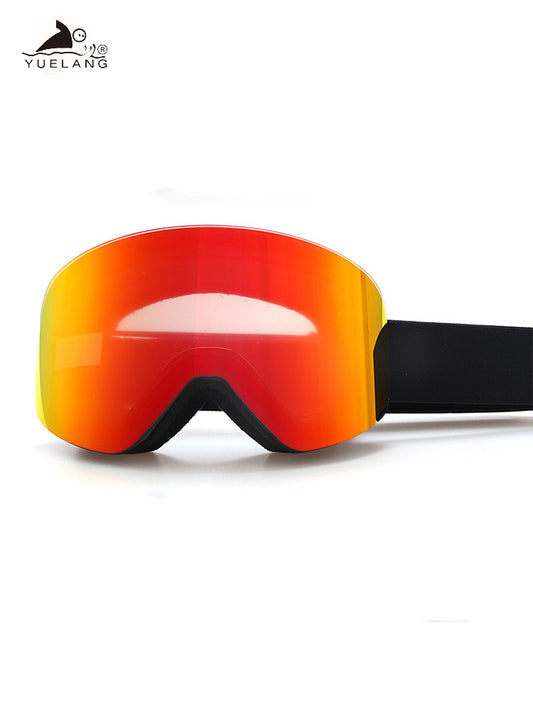 Magnetic Ski Goggles Column Ski Glasses Anti-fog Large Frame HD Ski Goggles Snowmobile Skiing Skating