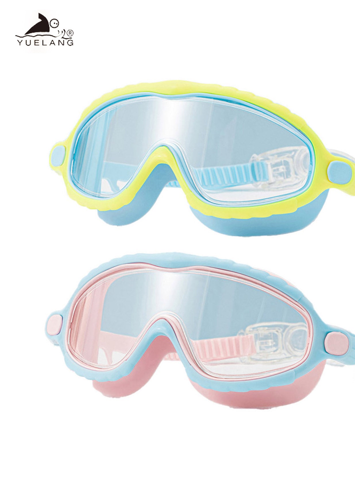 Large Frame Anti Fog Swimming Goggles, Waterproof Adjustable Clear Swimming Glasses With Earplugs