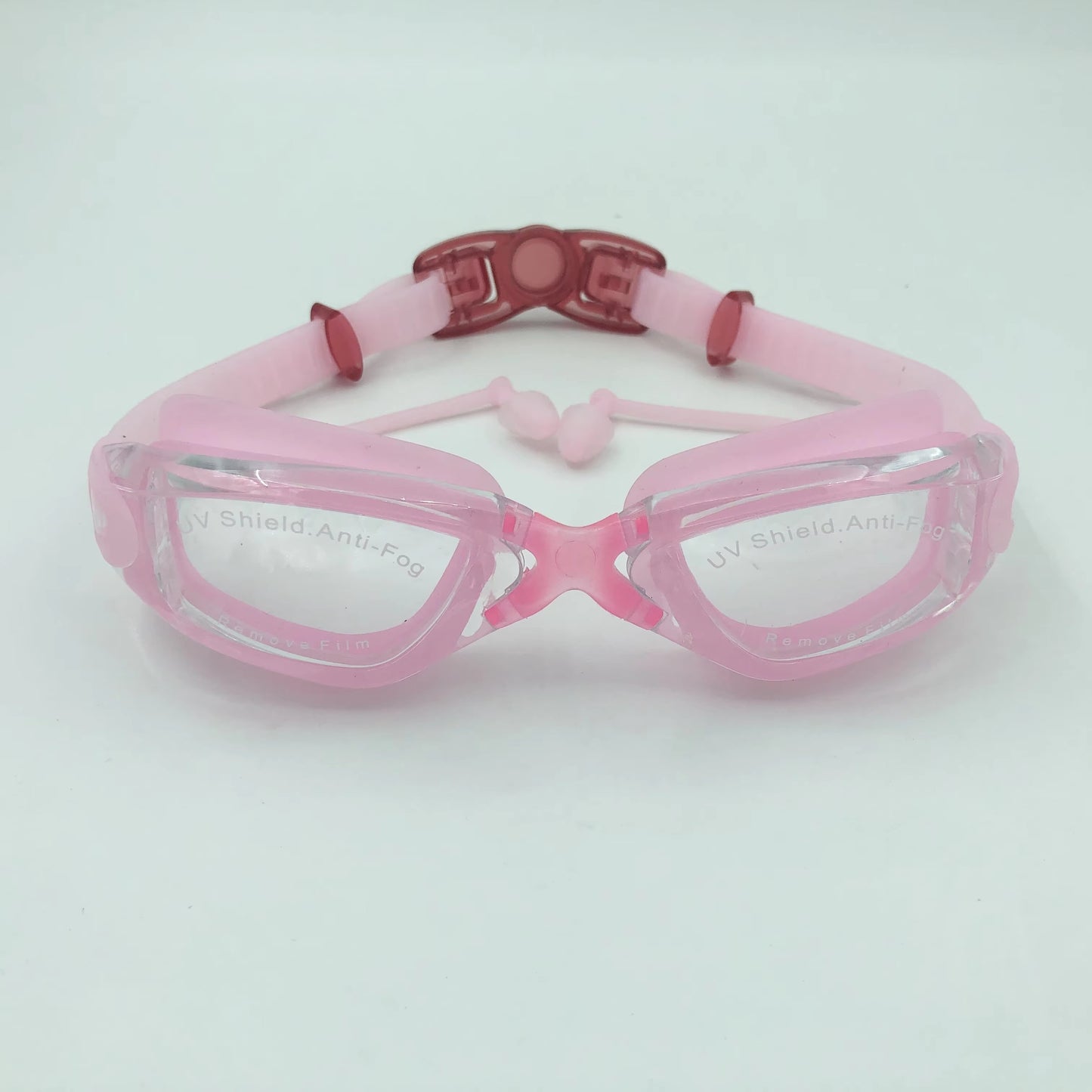 UV Adult Protection Professional Pool Swimming Glasses with Earplugs No-Leak Anti-Fog Plastic Buckle Swim Goggles
