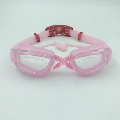 UV Adult Protection Professional Pool Swimming Glasses with Earplugs No-Leak Anti-Fog Plastic Buckle Swim Goggles