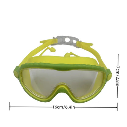 Large Frame Anti Fog Swimming Goggles, Waterproof Adjustable Clear Swimming Glasses With Earplugs