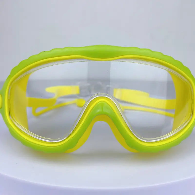 Large Frame Anti Fog Swimming Goggles, Waterproof Adjustable Clear Swimming Glasses With Earplugs